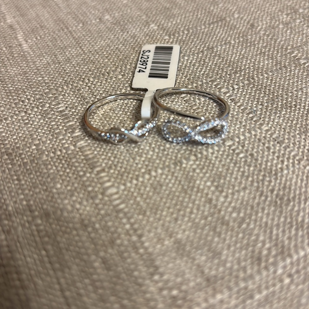 2 Silver Infinity Rings - image 2